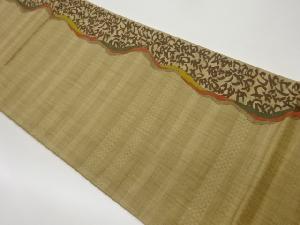 陶漆よろけ縞にいろは文字模様織出し袋帯